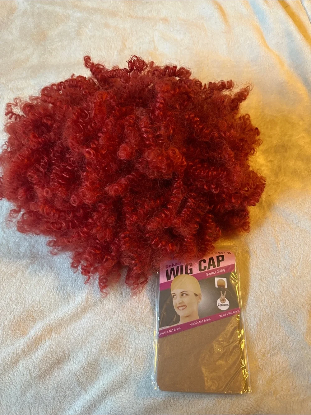 Deep Red Curly Synthetic Wig for Women — Voluminous Style